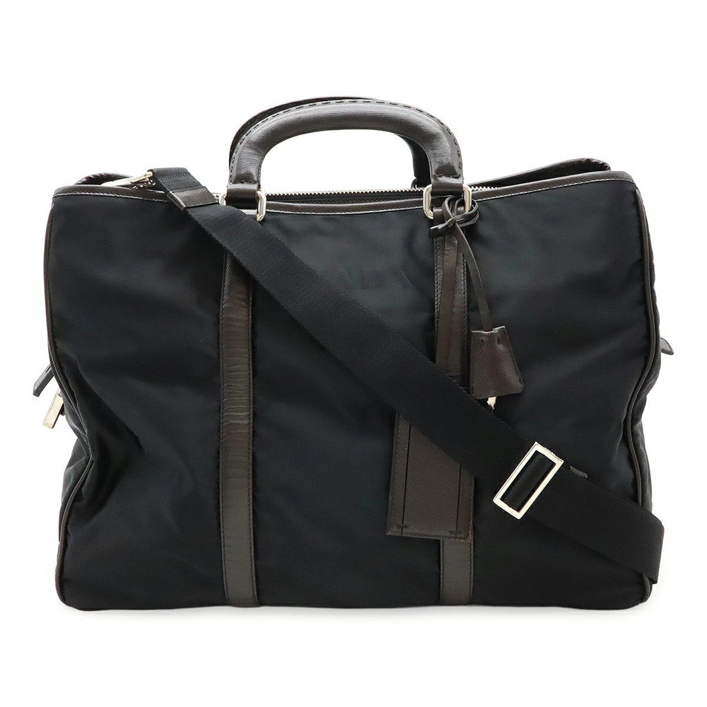 Prada travel bag shoulder Boston jacquard NERO black
